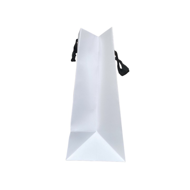 White paper bag Black ribbon handle