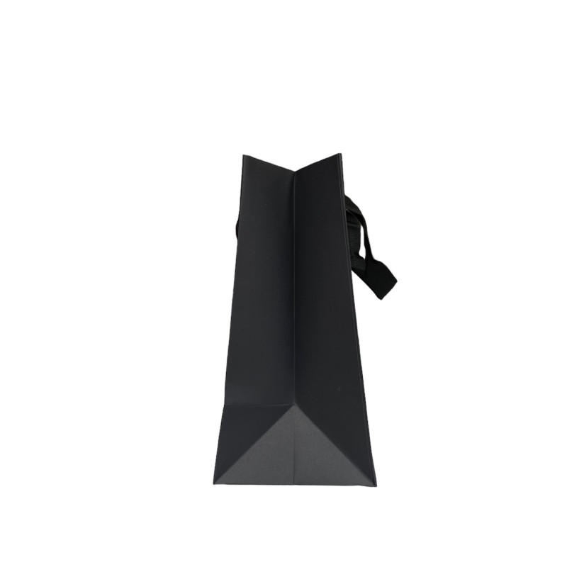 Black paper bag Black ribbon handle