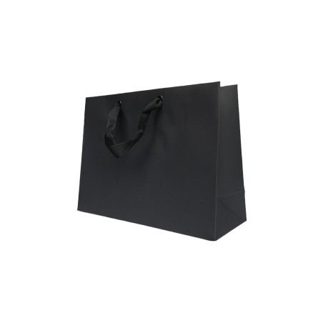 Black paper bag Black ribbon handle