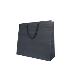 Bolsa de papel negra con asa Cordón negro