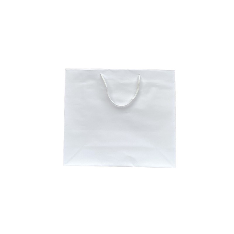 Sac papier Blanc poignée Cordelette Blanc