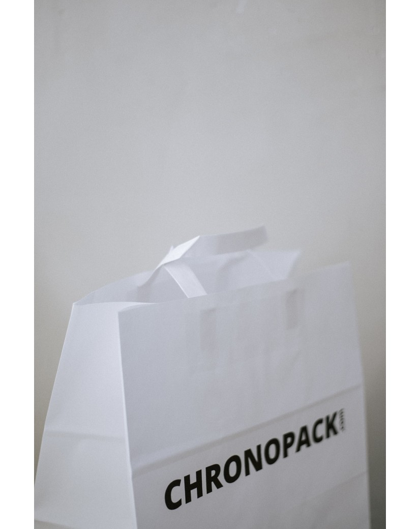 Flat handle bags - White SNACK TAKEAWAY