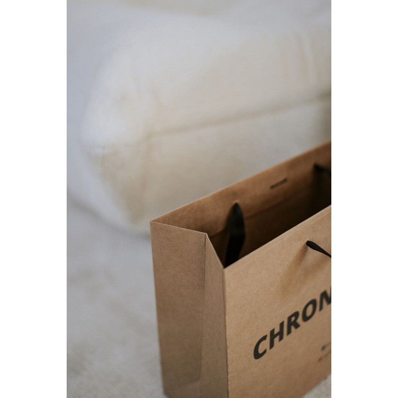 Luxury paper bags - Kraft M - Ribbon handles