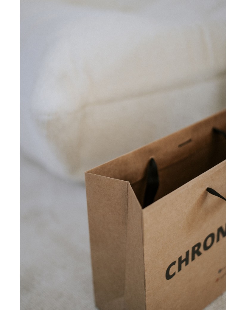 Luxury paper bags - Kraft M - Ribbon handles