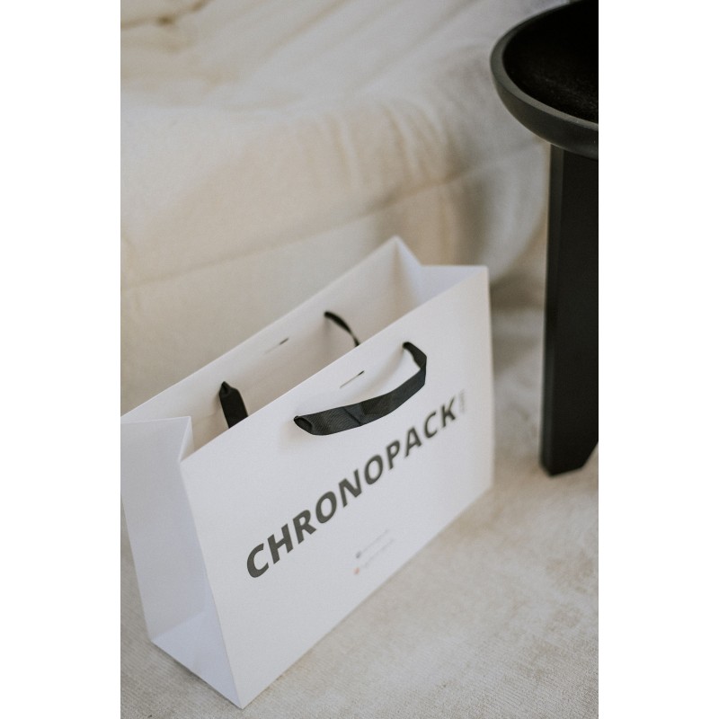 Luxury paper bags - White M - Ribbon handles