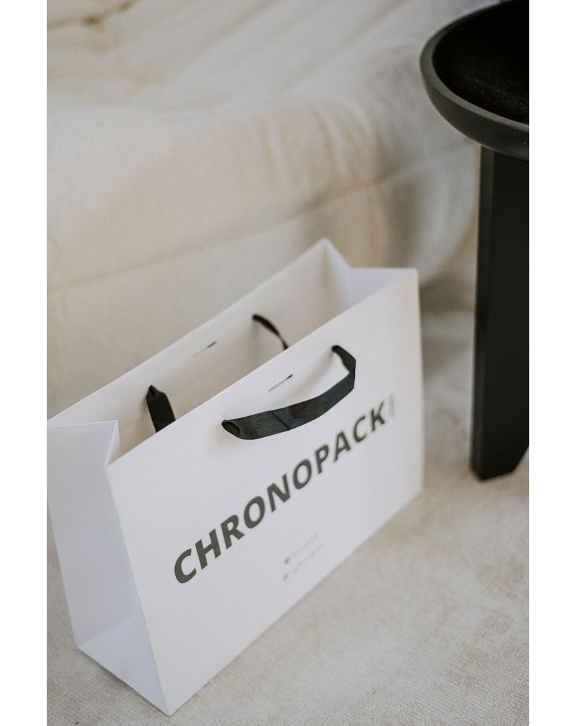 Luxury paper bags - White M - Ribbon handles