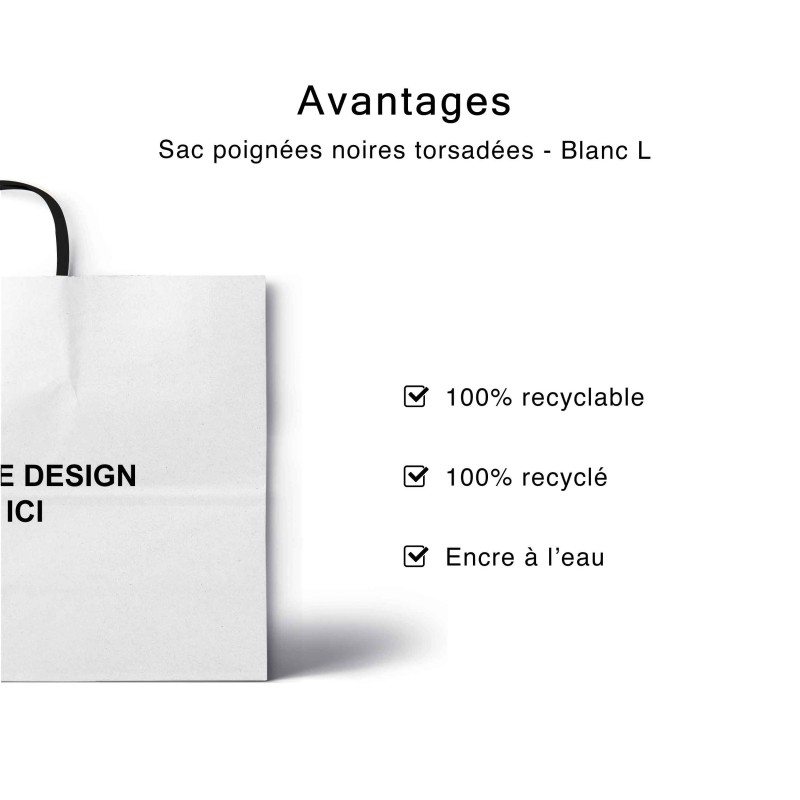 Bolsa Kraft Blanca L Horizontal – Útil, Sobria y Personalizable