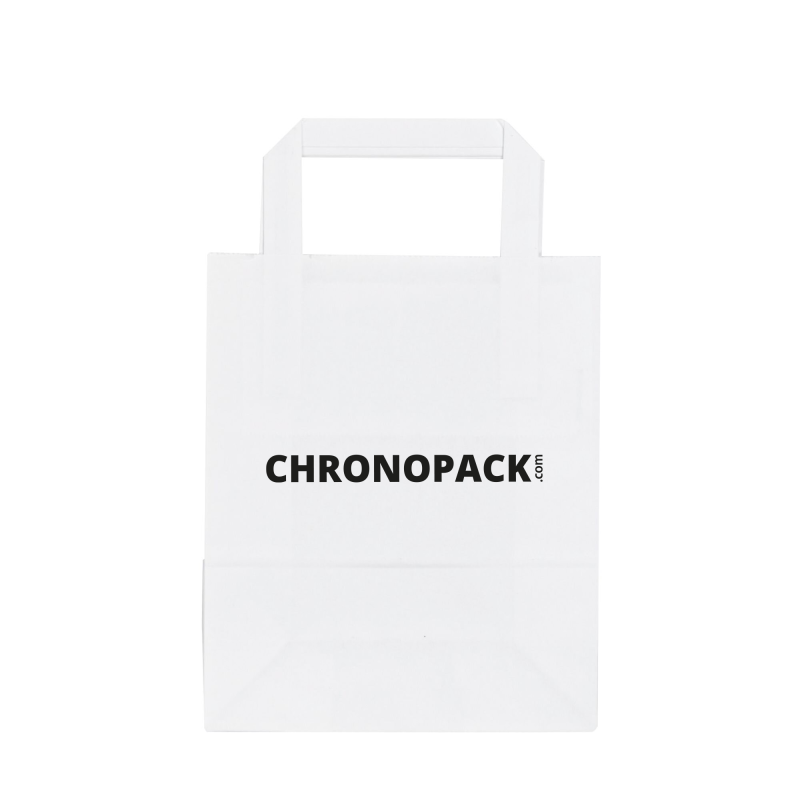 Chronopack Sacs poignées plates papier blanc S