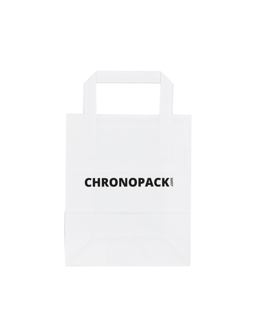 Chronopack Sacs poignées plates papier blanc S