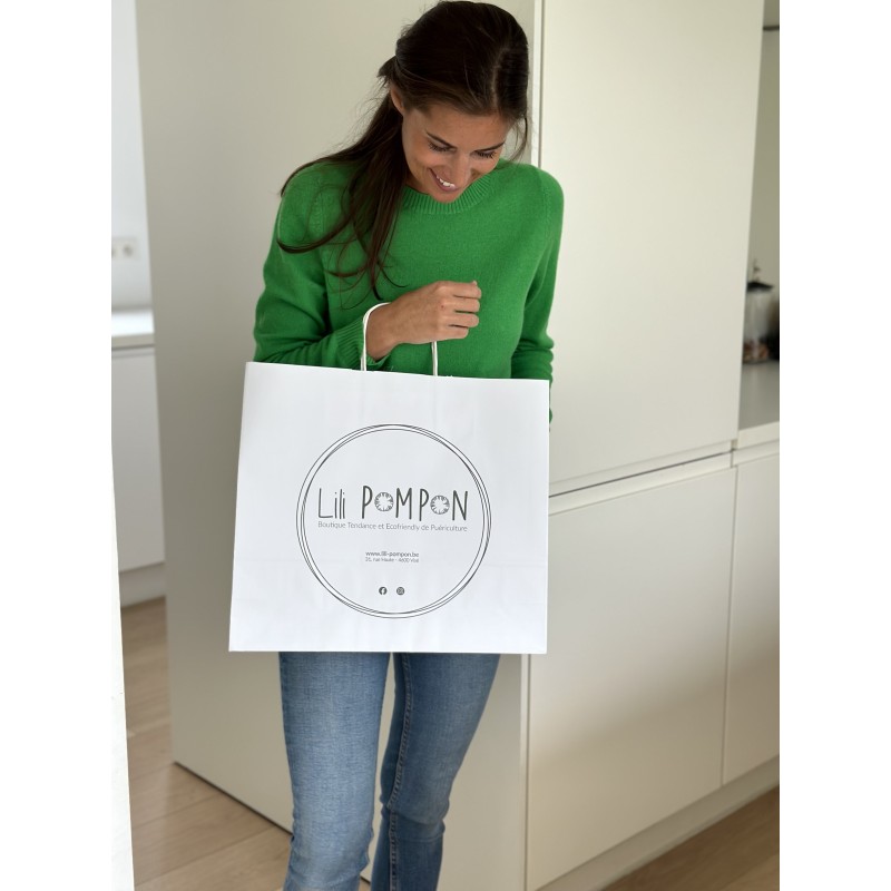 Sac Kraft Blanc L Horizontal – Large, Pratique Et Personnalisable