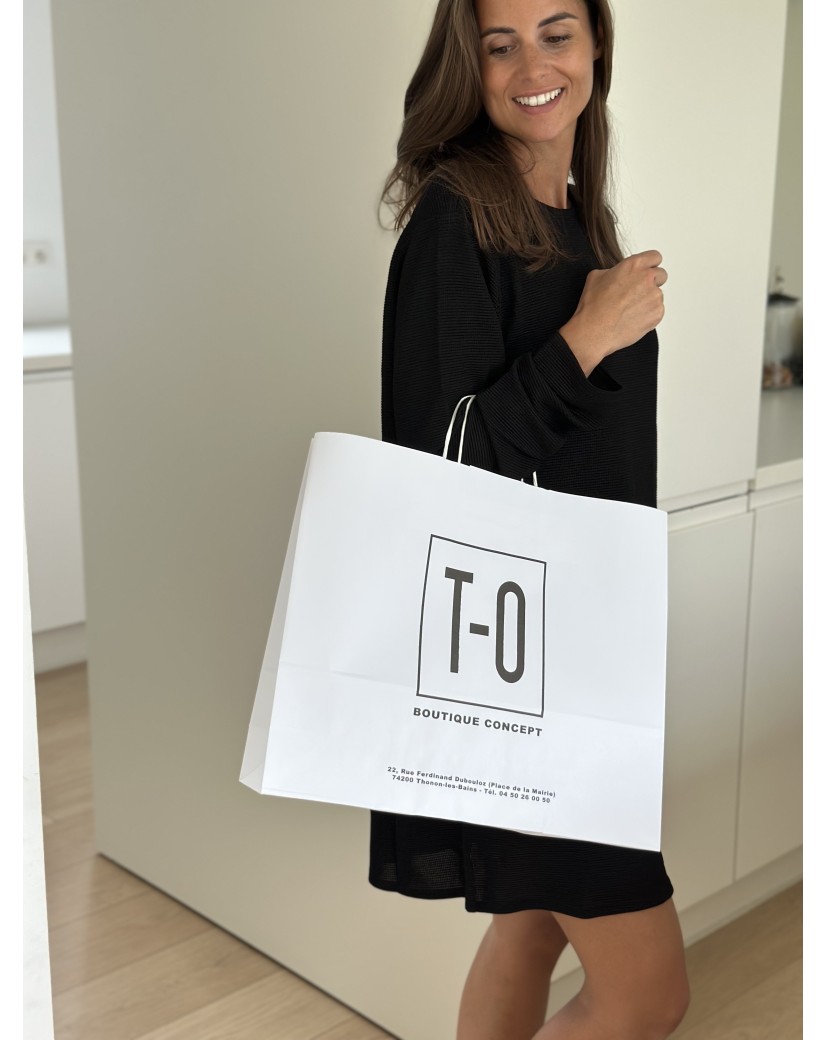 Sac Kraft Blanc L Horizontal – Large, Pratique Et Personnalisable