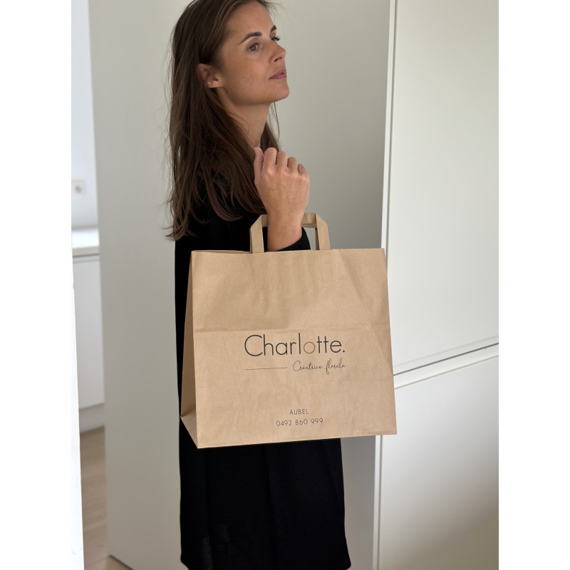 Customizable kraft paper bag 26x14x32cm from 70 EUR for 200 bags