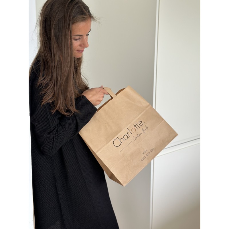 Customizable kraft paper bag 26x14x32cm from 70 EUR for 200 bags