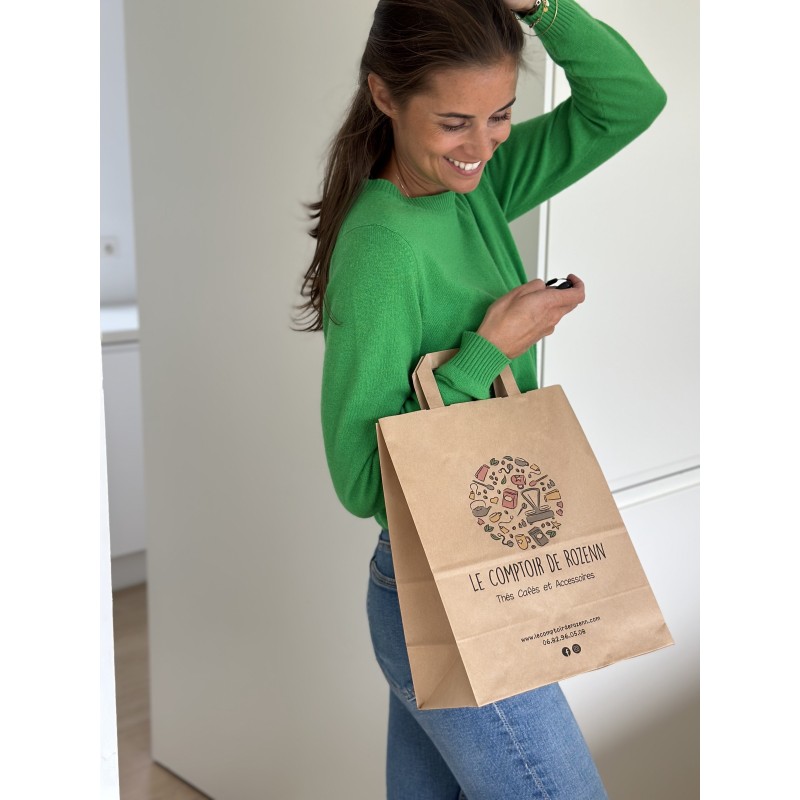 Customizable kraft paper bag 26x14x32cm from 70 EUR for 200 bags