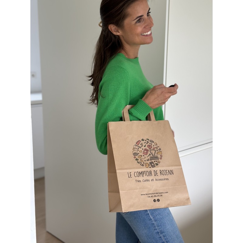 Customizable kraft paper bag 26x14x32cm from 70 EUR for 200 bags