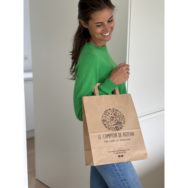 Customizable kraft paper bag 26x14x32cm from 70 EUR for 200 bags