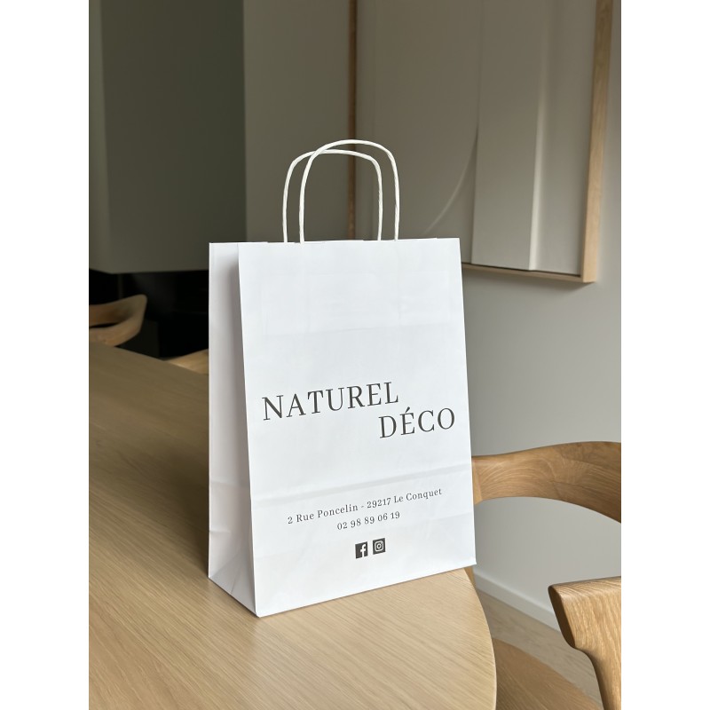 Bolsa Kraft Blanca M – Tu Logo Estará Como En Casa Aquí