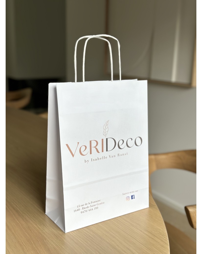 Sac Kraft Blanc M Torsadé – Votre Logo s’y Sentira Bien !