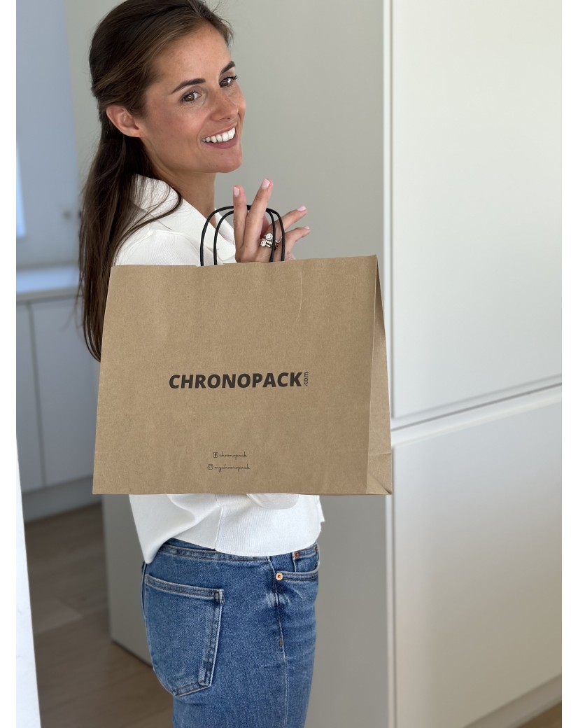 Chronopack Sac poignées torsadées noires Kraft M Horizontal