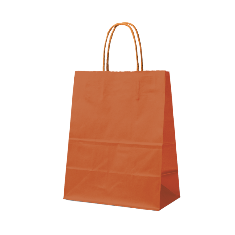 BOLSA DE PAPEL NARANJA L