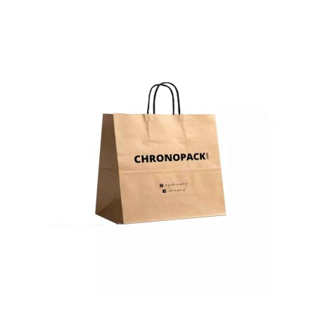 Chronopack Sac poignées torsadées noires Kraft M Horizontal