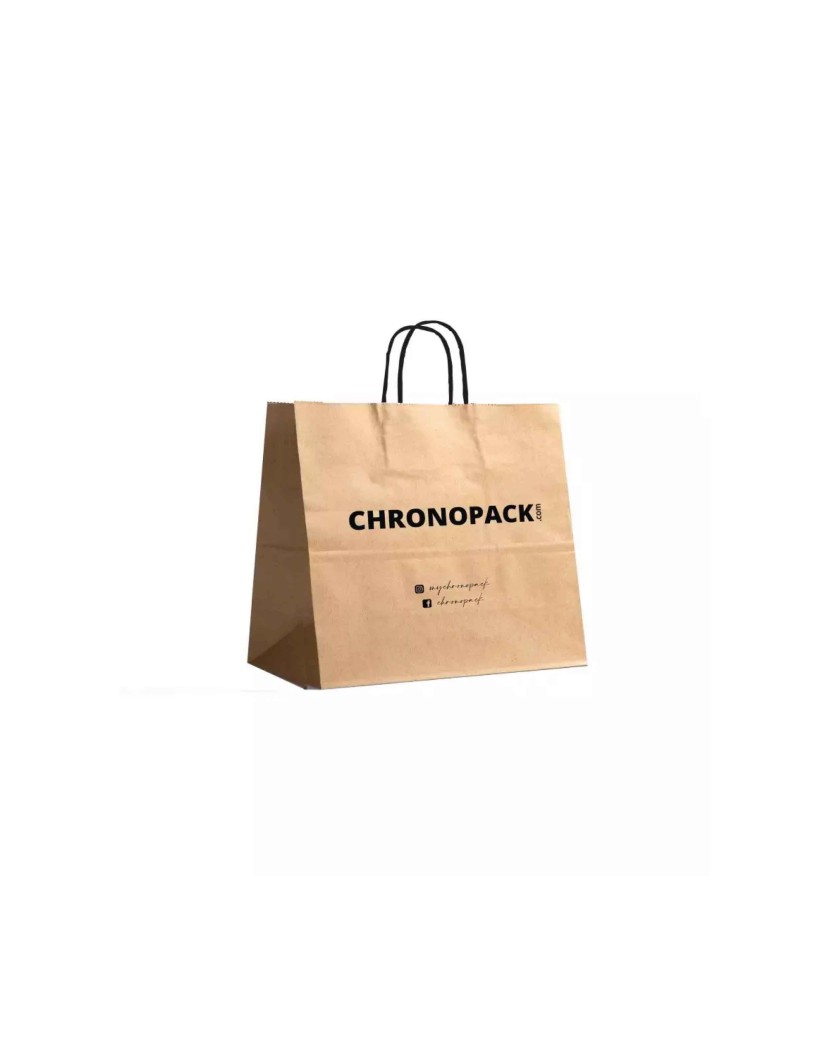 Chronopack Sac poignées torsadées noires Kraft M Horizontal