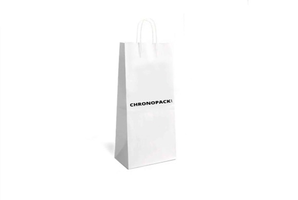 Customizable 1-bottle white bag, express delivery & low price.