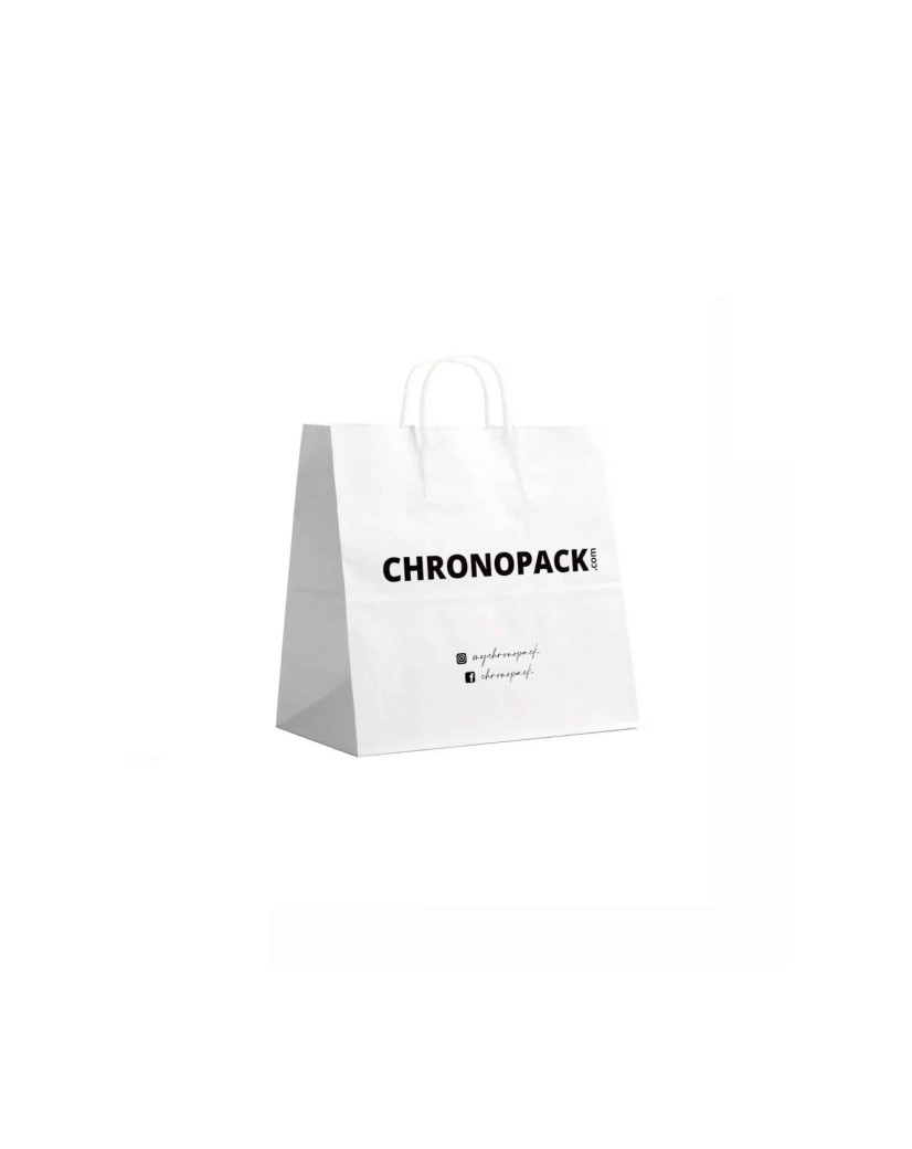 Chronopack Sacs poignées torsadées - Blanc M carré