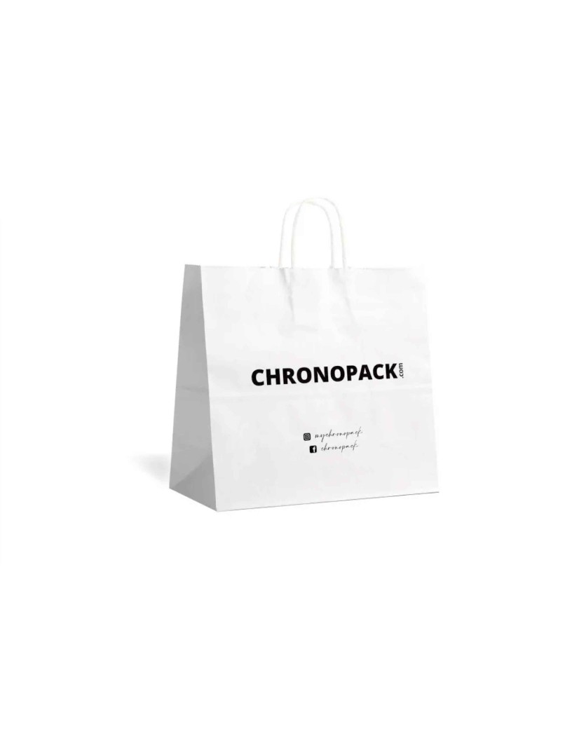 Chronopack Sacs poignées torsadées - Blanc L horizontal