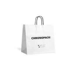 Chronopack poignées torsadées noires papier blanc L horizontal