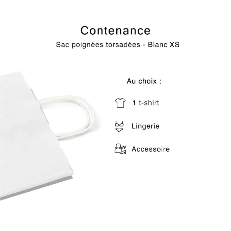 Chronopack Sac poignées torsadées blanc XS