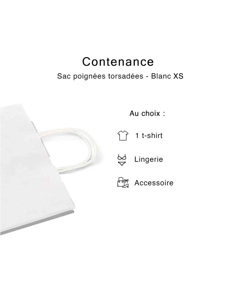 Chronopack Sac poignées torsadées blanc XS