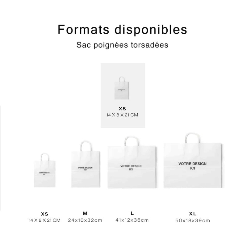 Chronopack Sac poignées torsadées blanc XS