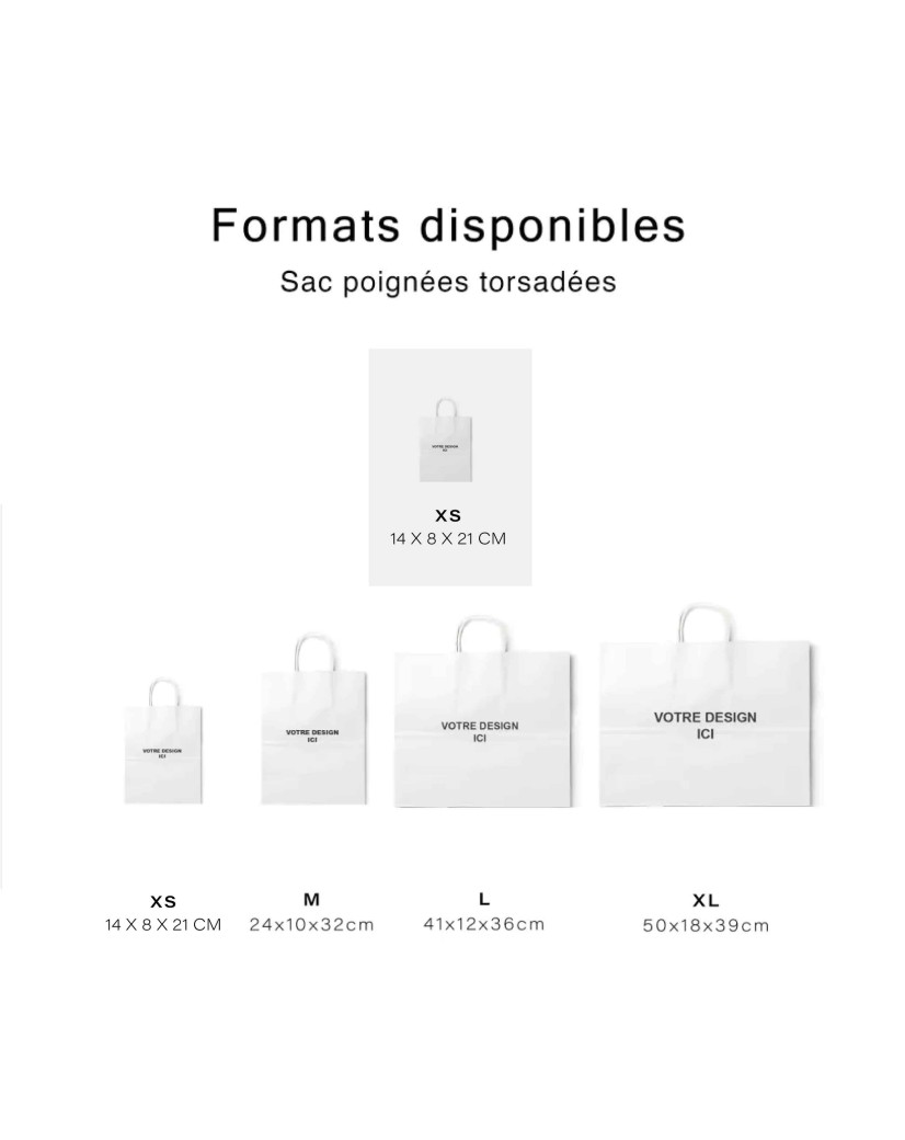 Chronopack Sac poignées torsadées blanc XS