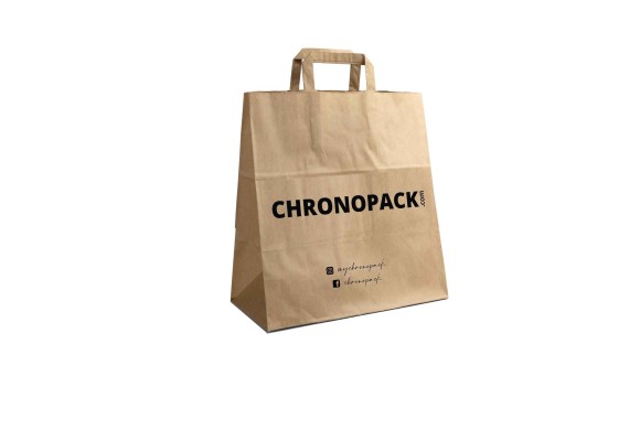 Customizable kraft paper bag 26x14x32cm from 70 EUR for 200 bags