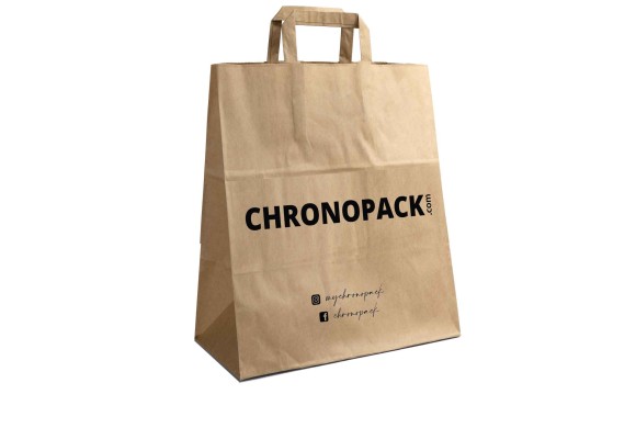 Customizable kraft paper bag 26x14x32cm from 70 EUR for 200 bags