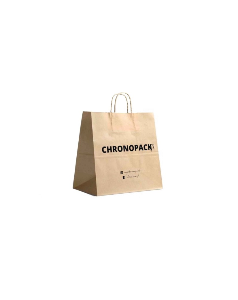 Chronopack Sac poignées torsadées Kraft M carré