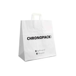 Chronopack Sacs poignées plates papier blanc XL