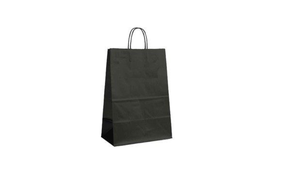 SAC PAPIER NOIR M (22x10x31cm)