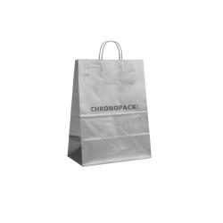 SILVER PAPER BAG L