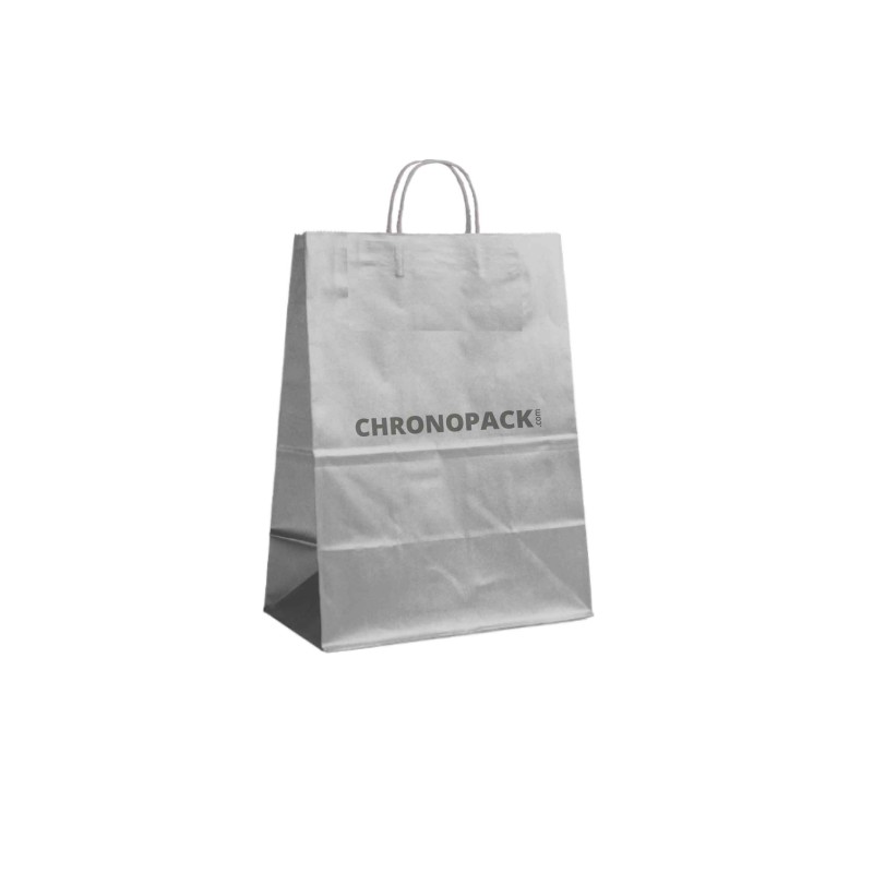 SILVER PAPER BAG L