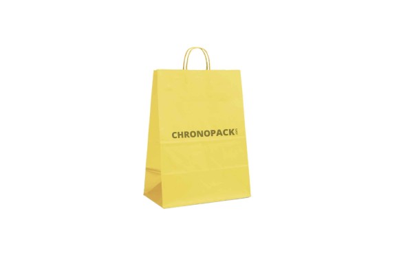 SAC PAPIER JAUNE M (22x10x31cm)