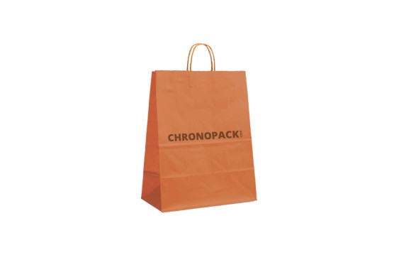 SAC PAPIER ORANGE M (22x10x31cm)