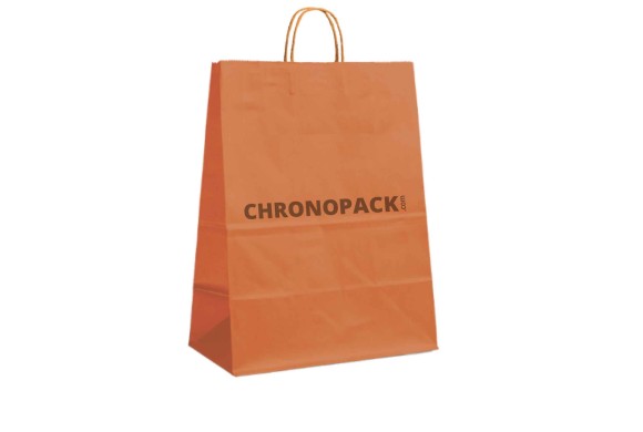 SAC PAPIER ORANGE L (32x12x41cm)