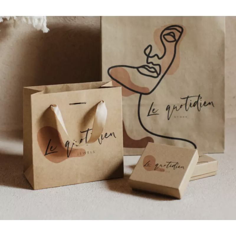 Luxury Paper Bags - Kraft XS - Bandgriffe