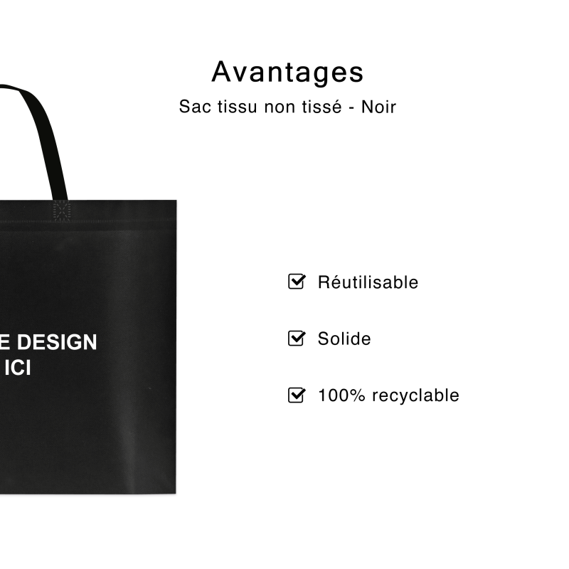 SAC TISSU NON TISSE NOIR