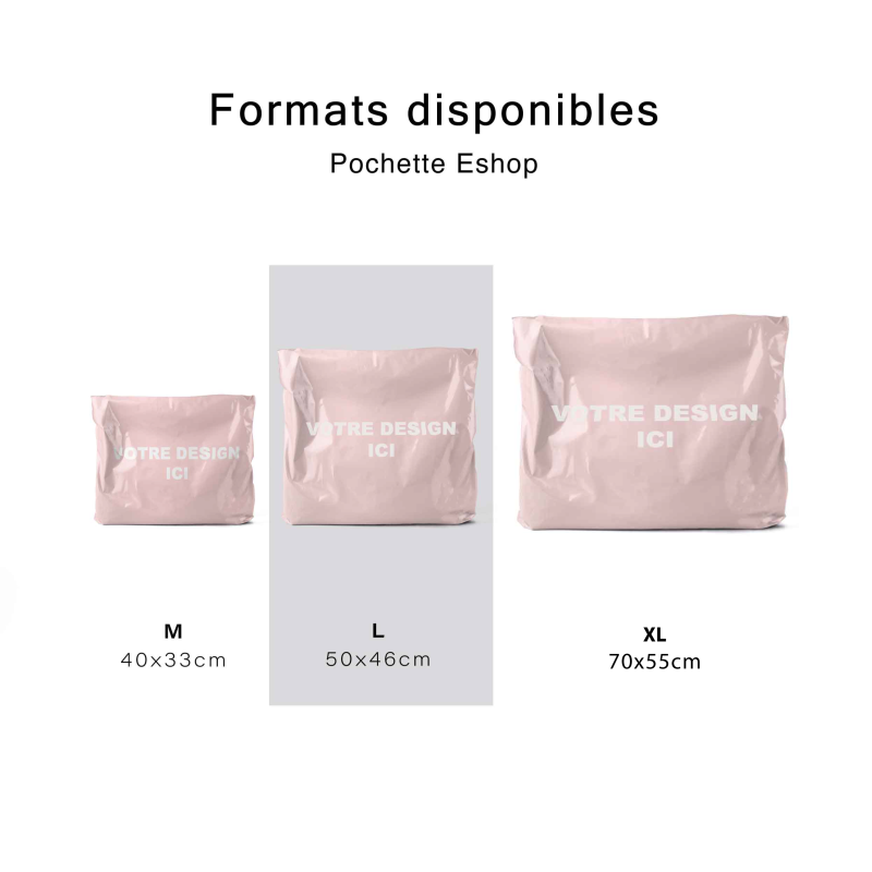 Large personalized pink plastic envelope - Paris model