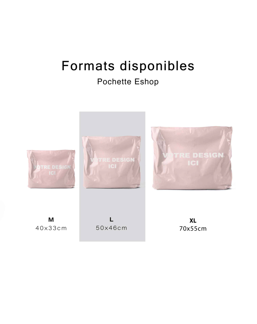 Large personalized pink plastic envelope - Paris model