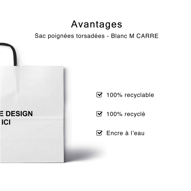 Black twisted handle bags - White M CARRÉ