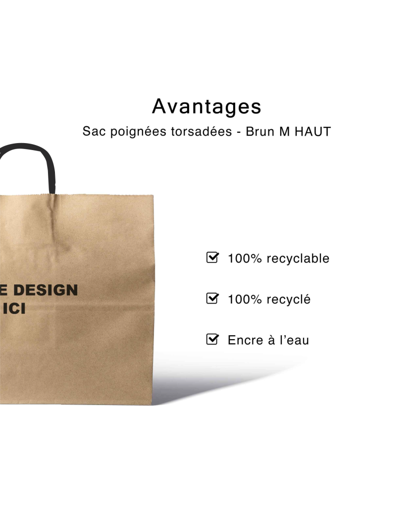 Bolsa Kraft M Cuadrada Asas Negras – Tu Logo En Primer Plano